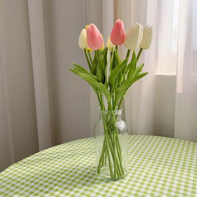 China Wholesale real touch silk Tulip Flowers For Home Decoration Tulip Bouquet of real cloth+plastic+iron yarn artificial flowers for sale