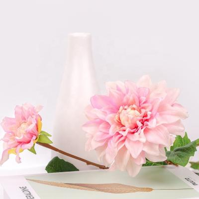 China Artificial Flower Real Touch Dahlia Flower Preserved Real Dahlia high quality cloth+plastic+iron yarn silk wholesale cheap real touch for sale