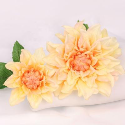 China real high quality silk yarn wedding cloth+plastic+iron decorative silk dahlia flower arrangements Artificial Dahlia Flower for sale