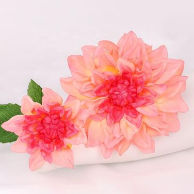 China Real Silk Dahlia Indoor Outdoor Artificial White Flower Cloth+plastic+iron Yarn Size Quality Wedding Decoration Centerpiece Flower 60Cm Dahlia Flowers for sale