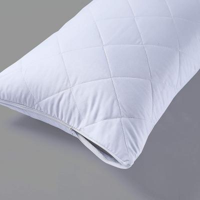 China Anti-Static Wholesale Contact Pillow Case Anti-Allergy Pillow Protector Pillow Cover Super Soft White Polyester Cotton for sale