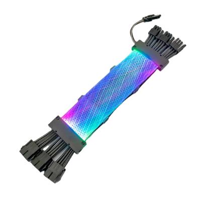 China The PSU Extension RGB Wiring Kit Single Headlight. Computer PCI-E 24pin Synchronized Flexible Braided Socket Solar For Motherboard for sale