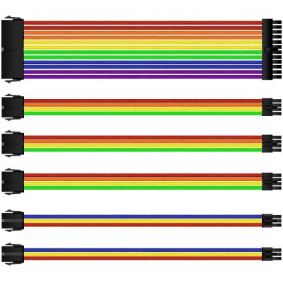 China High Quality COMPUTER Insulation Wiring Sleeving PET Braided All Cable Sleeve Extension Power Supply Wiring Kit 18AWG ATX 1*24pin for sale