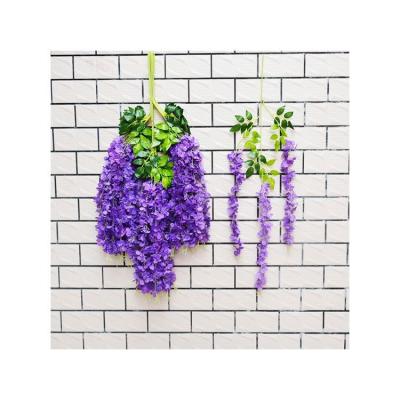 China Vintage China Factory Good Quality Tree Branches Flowers Artificial Flower 110cm Long Silk Vine Wisteria for sale