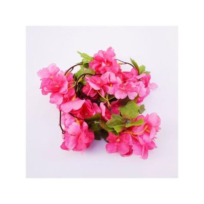 China Vintage High Grade Flowers 18 Flowers And 17 Leaves Hanging Silk Flower Artificial Sakura for sale