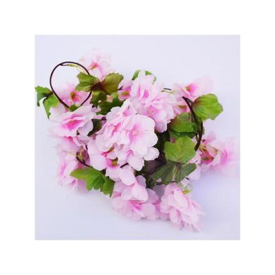 China Hot Vintage Selling 2021 New Cherry Blossoms 18 and 17 Leaf Flowers Hanging Artificial Sakura Silk Flower for sale