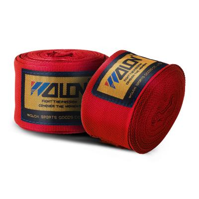 China Custom Cotton Fabric Logo Low Price Fitness Elastic Cotton Band Boxing Hand Wraps for sale