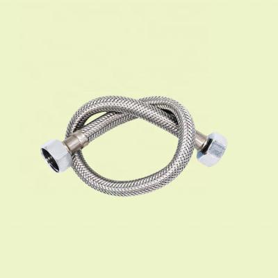 China Modern Wholesale Custom Stainless Steel Wire Double Snap In Flexible Hose, Braided Toilet Faucet Valve Hose for sale