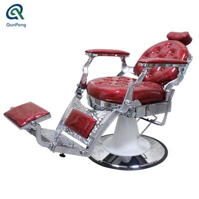 China Adjustable Comfortable Height Hair Dressing Salon Furniture Barber Chair Barber Chair Red Salon Styling Chairs for sale