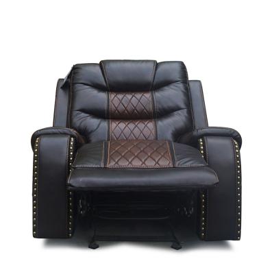 China Top Grain Reclining Living Room Rocker Sofa Single Genuine Leather Reclining Chair for sale