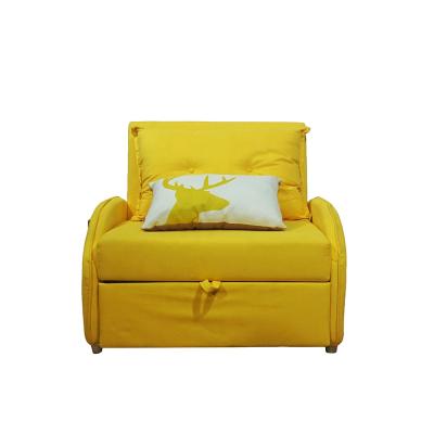 China Foldable Spaces Saving Foldable Living Room Sofa Bed Yellow Luxury Wooden Sofa for sale