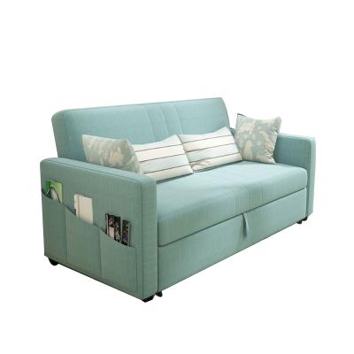 China Strength Extendable Factory Solid Wood Combined Furniture Multifunctional Push Pull Living Room Fabric Foldable Sofa Bed for sale