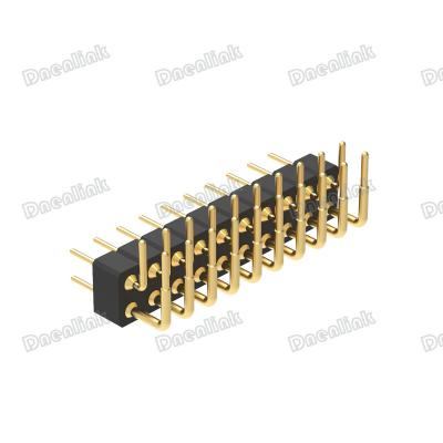 China Dnenlink 2.54mm H3.0 PCB Machined Pin Header Connector Pin Header Machined Pin Header Dual Row Right Angle for sale