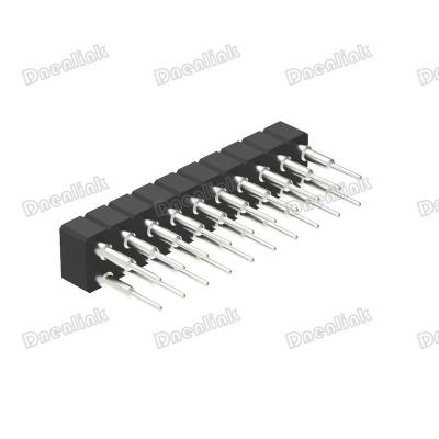 China Dnenlink PCB Machined Pin Female Header 3.00x2.54 SMD SMT Double Row Straight Connector Round Pin Header Machine-Machine for sale