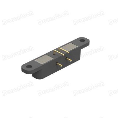 China PCB Magnetic Type Dnenlink DIP Right Angle Single Row 2pin Male Female Pogo Pin Connector With Peg for sale