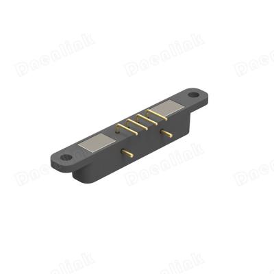 China PCB Magnetic Type Dnenlink DIP Right Angle Single Row 4pin Male Female Pogo Pin Connector With Peg for sale