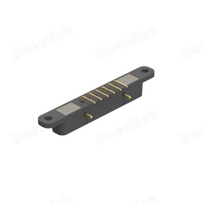 China PCB Magnetic Type Dnenlink DIP Right Angle Single Row 6pin Male Female Pogo Pin Connector With Peg for sale