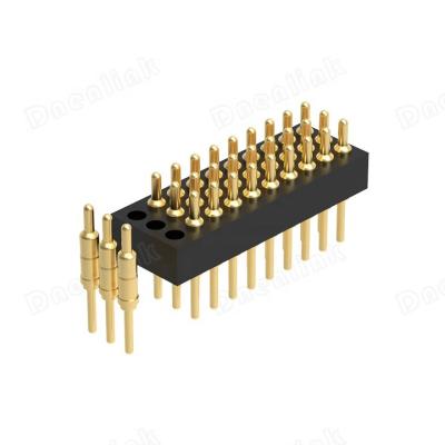 China PCB Dnenlink 1.27mm Pitch Triple Row H2.0mm Straight DIP Header Pogo Male Male Connector for sale