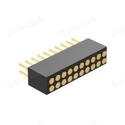 China DIP Pogo Pin Female Header Straight Pogo Male Connector Flat Row PCB Contact Dnenlink 1.27mm H4.0mm Dual for sale