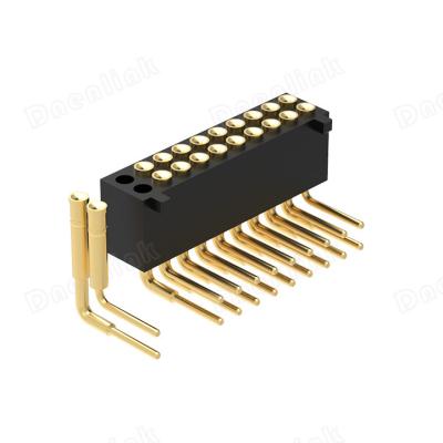 China 1.27mm Pitch Dual Row H4.0mm Concave Bottom Type DIP Female Pogo Pin Connector PCB Dnenlink For PCB for sale