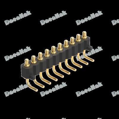 China PCB Dnenlink 2.00mm Pitch Single Row H2.5mm Right Angle DIP Header PogoPin Male Connector With Pin for sale