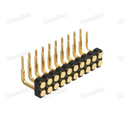 China PCB Dnenlink 2.00mm Pitch H1.27 Double Row PogoPin Right Angle Connector Without Peg for sale