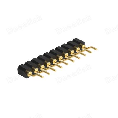 China Pitch PCB Dnenlink 2.00mm Pitch Single Row H2.5mm Flat Contact SMT Female Header Right Angle Type Header Pogo Pin for sale