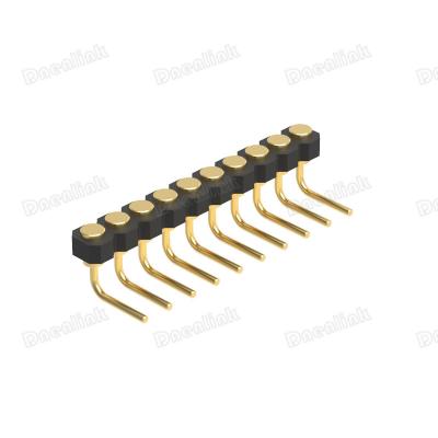 China Right Angle PCB Dnenlink 2.00mm Pitch H1.27 Single Row PogoPin Female Connector for sale