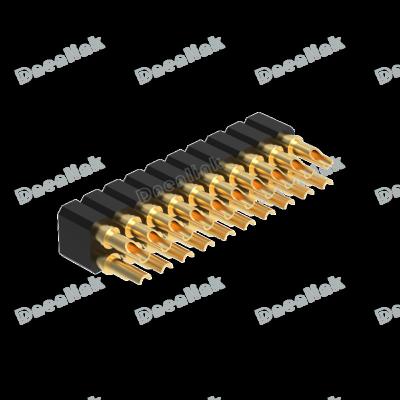 China PCB Dnenlink 2.54mm Pitch Row H4.0mm Dual Flat Contact Header Solder PogoPin Female Header for sale