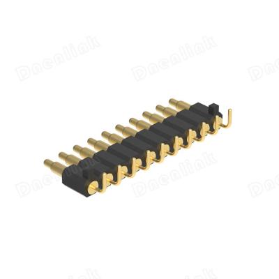 China PCB Dnenlink 2.54mm Pitch Single Row H4.0mm DIP Header Connector Right Angle Male Type With Peg for sale