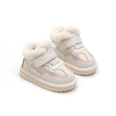 China Baby Boy and Girls Winter Waterproof Snow Boots with Wool Thickened Warm Children's Cotton Shoes for sale