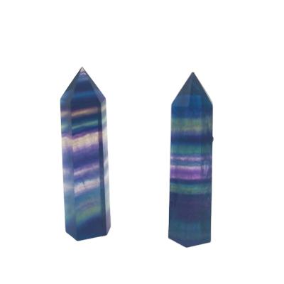 China Wholesale Healing Stone Quartz Crystal Wand Point Rainbow Fluorite From China for sale