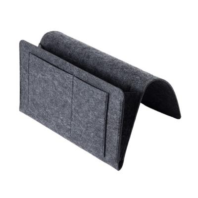 China Portable Fashion Pocket Organizer Storage Bag For Home Sofa Bedside Desk Books Phone Convenient Hanging Felt Chargers Holder for sale