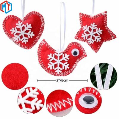 China Christmas Tree Hanging Ornaments Felt Happy Hanging Holiday Colorful Ornaments Decorations Diameter 8 Cm for sale