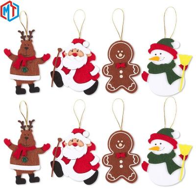 China Christmas Tree Felt Wall Mounted Cute Man About 10cm Santa Claus Reindeer Snowman Ginger Sugar Decoration for sale