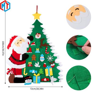 China Creative Christmas Gift DIY LED Lights Christmas Tree Santa Claus Wall Mounted Decorations Best Gift For Kids 72cm*100cm for sale