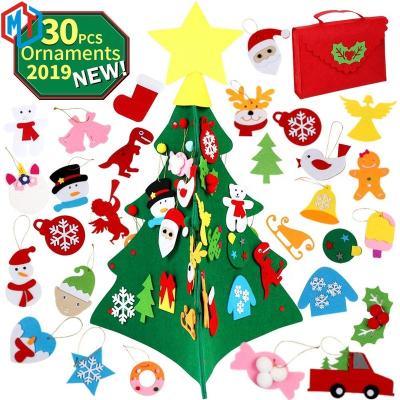 China DIY Christmas Tree for Kids, 3D DIY Felt Christmas Tree with 30pcs Toddler Friendly Christmas Tree Hanging Ornaments for Kid 68cm*48cm for sale