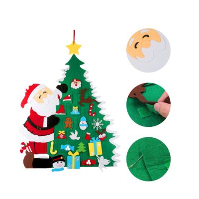 China Christmas Felt Ornaments Christmas Decoration Children's DIY Handmade Puzzle Felt Fabric Christmas Tree for sale