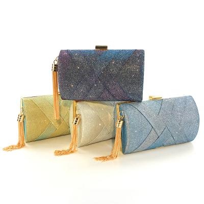 China Funky Clutch Bag Ladies Shoulder Cross - Luxury Instant Fading Silk Tassel Evening Clutch Bags Satin Body Clutch Bags Evening Clutch Bag for sale