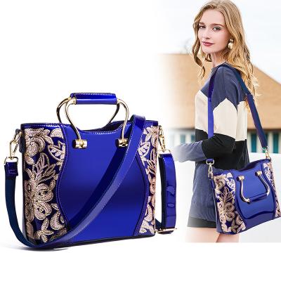 China Fashion Factory Price Wholesale Unique Leather European Handbags Fashion Bags Ladies Handbags Bright Leather Handbag for sale