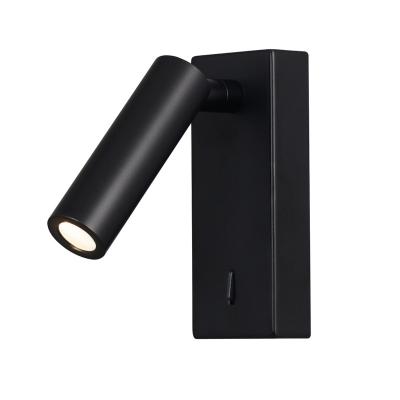 China Matt Black Finished 3W Wall Mounted Single Input 110-240V LED Reading Light Sconces Lamp Night Light Books Light AC Wired for sale