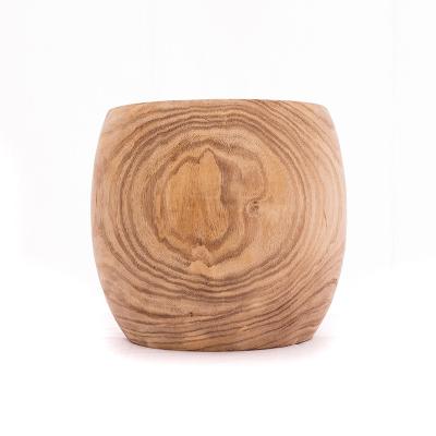 China Wholesale CLASSIC high quality indoor custom size natural succulent planter round wooden flower pot for sale