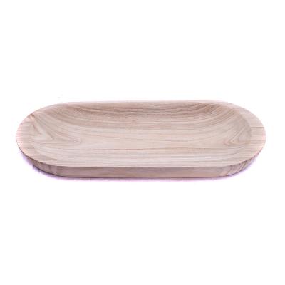 China Factory Directly Selling Sustainable Wooden Restaurant Decorative Handmade Home Fruit Tray Wooden Tray for sale