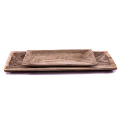 China Sustainable Natural Wooden Food Storage Snack Wooden Fruit Tray Storage Plate for sale