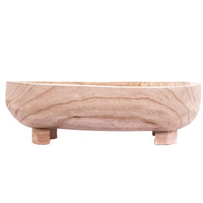 China Wholesale Wooden Custom Oval Bowl Shape Factory Leak Tray Wood Viable for sale