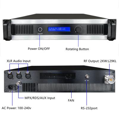 China Nice Price FM Transmitter 2000w RS RADIO Transmitter For Church Broadcast 87.5-108MHz OVER SWR PROTECTION FCC Certified for sale