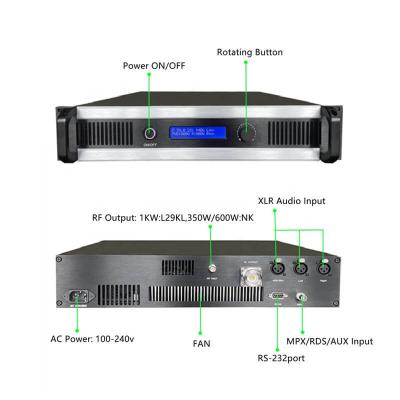 China Nice Price FM Transmitter 1200w RS RADIO Transmitter For Church 87.5-108MHz Broadcast LPFM Radio Station FCC Certified for sale