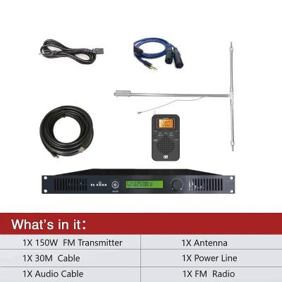 China 150W FM Transmitter Radio Transmitter Dipole Antenna with RS-150W-M Wiring KIT for sale