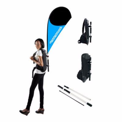 China Nylon+ABS Flying Banner Advertising Display Teardrop Backpack Flag for sale