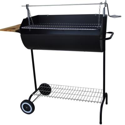 Κίνα Easily Assembled Outdoor Oil Can Barbecue Charcoal Barbecue Barrel Shaped Grill With Adjustable Cooking Height προς πώληση